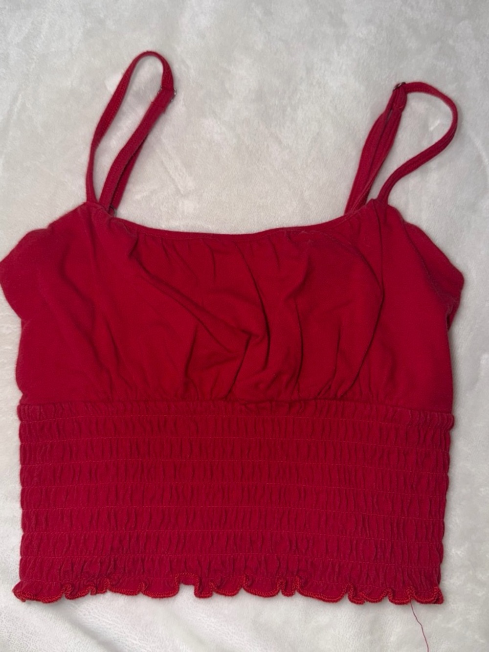 Hollister Red Smocked Crop Cami